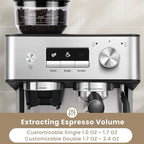 Gevi Espresso Machine with Grinder & Milk Frother, 20 Bar Professional Coffee Maker for Home, Removable Water Tank, Steam Wand, Perfect for Espresso, Cappuccino, Latte