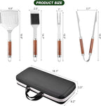 Grilling Accessories Set Large Spatula Fork Cleaning Brush Food Tongs Durable Stainless Steel BBQ Grill Tools with Extra Thick Storage Case BBQ Accessories Grill Set