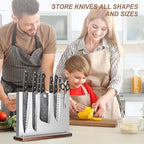 Magnetic Knife Block, Stainless Steel Magnetic Knife Holder for Kitchen Counter Universal Knife Block Without Knives, Strong Magnet Kitchen Knives Storage Organizer
