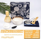 Bamboo Matcha Whisk and Bowl Set - Authentic Matcha Kit for Traditional Tea, 9 Pcs
