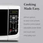 Farberware Countertop Microwave Oven 700 Watts Power Auto Cook Settings, Defrost, Easy Clean and Child Safety Lock, 0.7 Cu. Ft, White