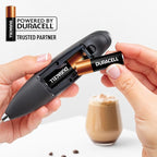 Zulay Kitchen Patented Tornado Triple Whisk Milk Frother with 4 Duracell Batteries – Handheld Foam Maker for Coffee, Lattes, Matcha & Hot Chocolate – Rich, Creamy Froth in Seconds