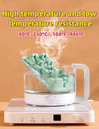 Cute 3D Cat Silicone Ice Cube Tray Mold Cartoon Animal Ice Box BPA-Free (Black)