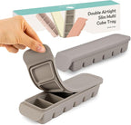 6 Section-1oz, Gray 100% Food Grade Silicone Ice Cube Tray Food Container with Airtight Locking Lid, Fruit Vegetable Purees, Breastmilk Storage for Baby & Toddler Food | BPA Free Korea Made