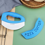 Premium Pizza Cutter Food Chopper-Super Sharp Blade Stainless Steel Pizza Cutter Rocker Slicer with Protective Sheath Multi Function Pizza Knife Kitchen Tools,Dishwasher Safe (Blue)