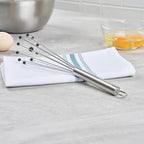 Restaurantware-German Standard 10.6 Inch Ball Whisk, 1 Kitchen Whisk With Silicone Balls - Ergonomic Handle, Dishwashable, Stainless Steel Manual Egg Beater, Durable, For Whisking, Stirring, Mixing