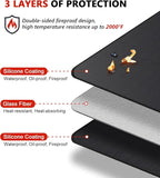 60 x 40 inch Under Grill Mats for Outdoor Grill, Double-Sided Fireproof Deck and Patio Protector Mat, Waterproof Oil-Proof BBQ Floor Pad Indoor Fire Pit Fireplace Mat