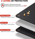 48 x 30 inch Under Grill Mats for Outdoor Grill, Double-Sided Fireproof Deck and Patio Protector Mat, BBQ Mat for Under BBQ, Waterproof Oil-Proof Grill Floor Pads Fire Pit Mat Fireplace Mat