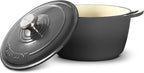 Signature Enameled Cast Iron Dutch Oven, Non-Stick Serving Pot with Tight Fitting Lid for Perfect Roasting, Baking, Sauteing, and Bread Making | 10Q (9.5L) - Oyster Grey