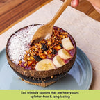 Premium Quality100% Biodegradable Spoons Made of Vegetable Fibers, 100 PCS of 6.7” Long Heavy-Duty and Splinter Free Eco-Friendly Spoons, Perfect Sustainable Cutlery for All Types of Occasions
