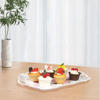 Melamine Serving Trays, 3-Pack Serving Tray Platter Trays for Serving Food, Melamine Tray Serving Platter for Gift, Party, Decor, Home, Restaurant (16" L x 11" W x 1.4" H)