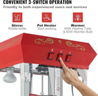 VEVOR Commercial Popcorn Machine, 8 Oz Kettle, 850 W Popcorn Maker on Wheels for 48 Cups per Batch, Theater Style Popper with 3-Switch Control Steel Frame Tempered Glass Doors Cart 1 Scoop 2 Spoons