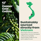 Copper Cow Premium Vietnamese Ground Coffee, 24 OZ | Churro Flavored Coffee | Dark Roast Made with Real Cinnamon | Vietnamese Coffee