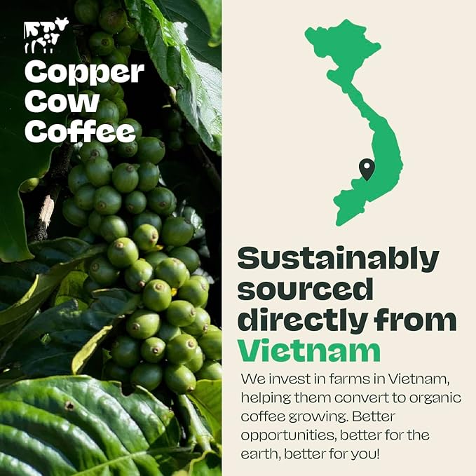 Copper Cow Premium Vietnamese Ground Coffee, 24 OZ | Classic Black Coffee | Dark Roast | Vietnamese Coffee
