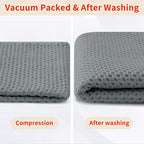 Homaxy 100% Cotton Waffle Weave Kitchen Dish Cloths, Ultra Soft Absorbent Quick Drying Dish Towels, 12 x 12 Inches, 8-Pack, Grey