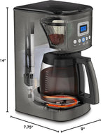 Cuisinart 14-Cup Coffee Maker, Programmable PerfecTemp Glass Carafe Coffee Machine with 1-4 Cup Setting, Brew Strength Control and Brew Pause, Stainless Steel, DCC-3200BKSNAS, Black