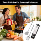2 Pcs stainless steel spatula set,Heat Resistant metal spatula for cooking, kitchen utensils set Include Solid & Slotted Turner,Ergonomic Handle, Easy to Clean