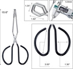 MSY BIGSUNNY Stainless Steel Scissor Tongs Heavy Duty Cooking Tongs with Soft Handles (2, black 10" + 10")