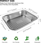 Aluminum Baking Pan Half-Size, 9x13 Inches, Heavy-Duty Disposable Aluminum Foil Pan, Deep Baking Pan Suitable for Cake Baking, Cooking, Roasting, Heating, and Steaming Meal Tray (10 PACK)
