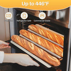 Baguette Bread Pan, Perforated French Bread Baking Pan, Nonstick 3 Loaf Bread Pans for Baking, with Baguette Kit – Includes Proofing Cloth & Dough Cutter, 15x11 Inch Gold