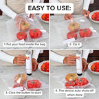 Chef Preserve Compact Vacuum Sealer for Food (Vacuum Sealer Machine + 10 Reusable Vacuum Bags) Powerful Handheld Vacuum Sealer Machine, Seal Meal Saver, Portable Food Sealer