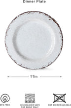 LEHAHA 6 Piece White Dinner Plate Set, 11” Durable Melamine Plates, 6 Piece Camper RV Dishes Set for Formal and casual dining, Lightweight and Chip Resistant, Dishwasher Safe