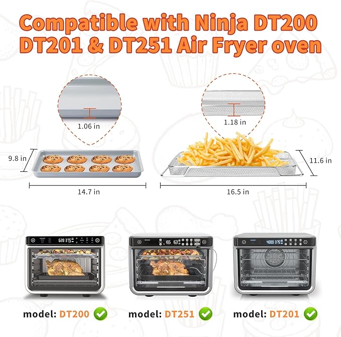 Non-Stick Ceramic Baking Sheet Set of 2, 15 * 10 inch Naturally Slick Ceramic Coating - Non-Toxic, PTFE & PFOA Free - Perfect for Baking, Roasting, and More (Baking Sheet & Grill Net)