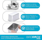 BIRDROCK HOME Stainless Steel Steam Table Pan - Hotel, Restaurant & Catering Supplies - 24 Gauge Steel, 4.3 qt Capacity - Meal Prep, Cooking, & Food Storage Container - 6" Depth, 1/4-Size (6 Pack)