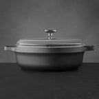 BergHOFF GEM Nonstick 11" Sauté Pan 4.9qt., Sturdy 2-Handle, Glass Lid, Ferno-Green, Non-Toxic PFOA-Free Coating, Ovensafe
