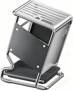 Knife Block Holder without Knives, Universal Kitchen Storage Stand, Safe Space Saver Large Volume Stable Knife Storage With a drip tray at the base Detachable for Easy Cleaning - Grey