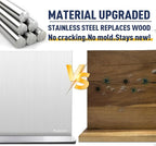 Magnetic Knife Block Without Knives—Stainless Steel Double-Sided Magnetic Knife Holder Stand with Strong Magnets, Knife Storage Organizer for Kitchen Counter top
