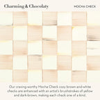 MACKENZIE-CHILDS Set of 4 Enamel Appetizer Plates, Decorative Dinnerware Plate, 5 Inches, Brown-and-White Mocha Check