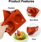 Palksky Silicone Egg Molds for Oven Baking, 3 Pcs 6-Cavity Silicone Egg Bite Molds for Breakfast Sandwiches, Non-Stick 3" Muffin Top Pans/Whoopie Pie Pan