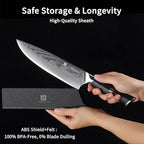 Chef Knife,8inch Damascus knife,67-Layer High Carbon Stainless Steel Kitchen Knife,Professiona Sharp Cutting Knives with Ergonomic G10 Blue Black Handle,Gift Box for Home and Kitchen Birthday Gift