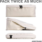 Aerotrunk Compression Packing Cubes for Travel - Luggage Organizer Bags - Double Zipper Packing Cubes for Suitcases (2-Pack, Beige)