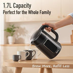 Mecity Electric Kettle 1.7L Touch Screen Temperature Control Water Boiler, No Plastic Contact with Water. 6 Preset Temperature Programs, 2 Hours Keep Warm, Dark Grey