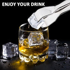 Ice Tongs for Ice Bucket 6-3/4 Inch - Set of 2 - Premium 18/8 Stainless Steel Ice Tongs with Teeth for Ice Sugar Cubes Tea Party Coffee Bar Food Serving