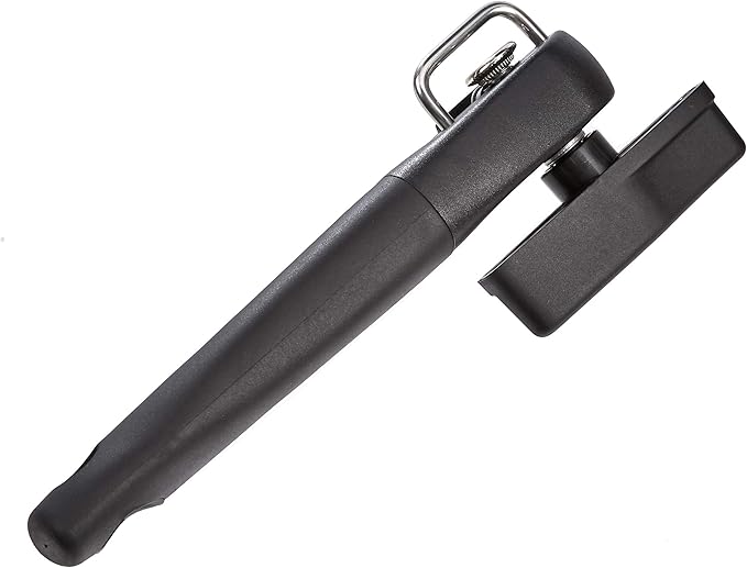 Amazon Basics Manual Can Opener, Hand Held, Black Soft Grip Single Handle, Large