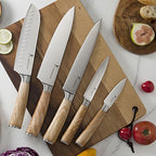 Natura Series 14 PCS Knife Block Set, Ultra Sharp High Carbon Stainless Steel with Wooden Handle