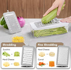 Geedel Vegetable Cutter, Onion Cutter Pro Food Chopper, Kitchen Vegetable Slicer Dicer Cutter Grater, Veggie Chopper with container for Salad Onion Potato Carrot (4 in 1, White)