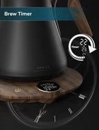 Electric Kettles, INTASTING Gooseneck Electric Kettle, ±1℉ Temperature Control, Stainless Steel Inner, Quick Heating, for Pour Over Coffee, Brew Tea, Boil Hot Water, 0.9L (Glossy Black)