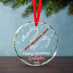 Bassoon Playing Xmas Tree Glass Ornaments, Personalized Bassoonist Ornament Christmas 2025, Bassoon Christmas Ornament Gift for Instrument Player, Custom Text & Name Musical Instrument Glass Keepsake