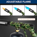 Sondiko Propane Torch Head, Powerful Kitchen Torch for Cooking, BBQ, Sous Vide and Steak Searing, Adjustable Blow Torch - Perfect Campfire Charcoal Starter, Gas Welding Kit(Propane Tank Not Included)