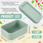 6 Packs 1 Cup Silicone Soup Freezer Molds with Lid Silicone Soup Freezer Trays Rectangle Reusable Food Preserving Tray Freezing Sauces Stews(Sage Green)