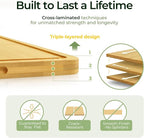 Kitchen Essentials Natural Bamboo Cutting Board XL With Durable, Knife-Friendly Surface & Deep Juice Groove – Perfect For BBQ(Pre Oiled, Natural)