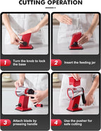 GDL Rotary Cheese Grater Hand Crank - Upgraded Cheese Shredder with 4 Interchangeable Blades, Rotary Grater with Non-slip Suction Base, Easy to Clean Kitchen Grater Slicer Grinder for Vegetable Nuts