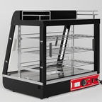Whalefall Countertop Food Warmer with top Holder, 27 inch Commercial Food Warming Cabinet, tri-Color Lighting, w/Thermometer and Adjustable Thermostat for Cafeteria Kitchens Restaurants