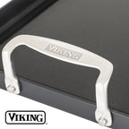 Viking Non Stick Double Burner Griddle, Hard Anodized Nonstick Kitchen Cookware Grill Pan with Handles, Oven Safe, Works on Electronic, Ceramic, and Gas Stove Tops, 19 x 11 Inch