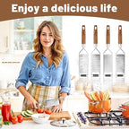 SHIKORI Stainless Steel Cheese Grater with Natural Wood Handle for Parmesan Cheese Lemon, Ginger, Cheese, Nutmeg, Potato, Chocolate and Garlic, With Protective Cover-Round Hole