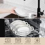 MALACASA Small Casserole Baking Dishes for Oven, Ceramic Oval Baking Dish Sets of 4, 8" x 5" Inch Au Gratin Baking Pans with Handles for Roasting, Lasagna, Pie, Baking Meat & Vegetables, White
